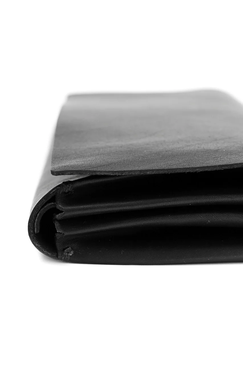 ISAMU KATAYAMA BACKLASH LONG FOLD WALLET / GUIDI OILED CALF (BLACK) - Image 12