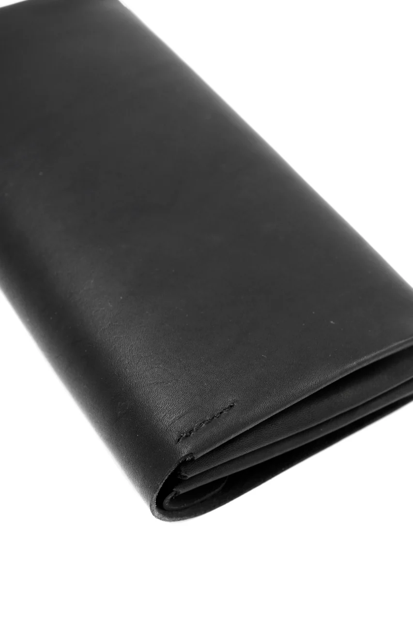 ISAMU KATAYAMA BACKLASH LONG FOLD WALLET / GUIDI OILED CALF (BLACK) - Image 16