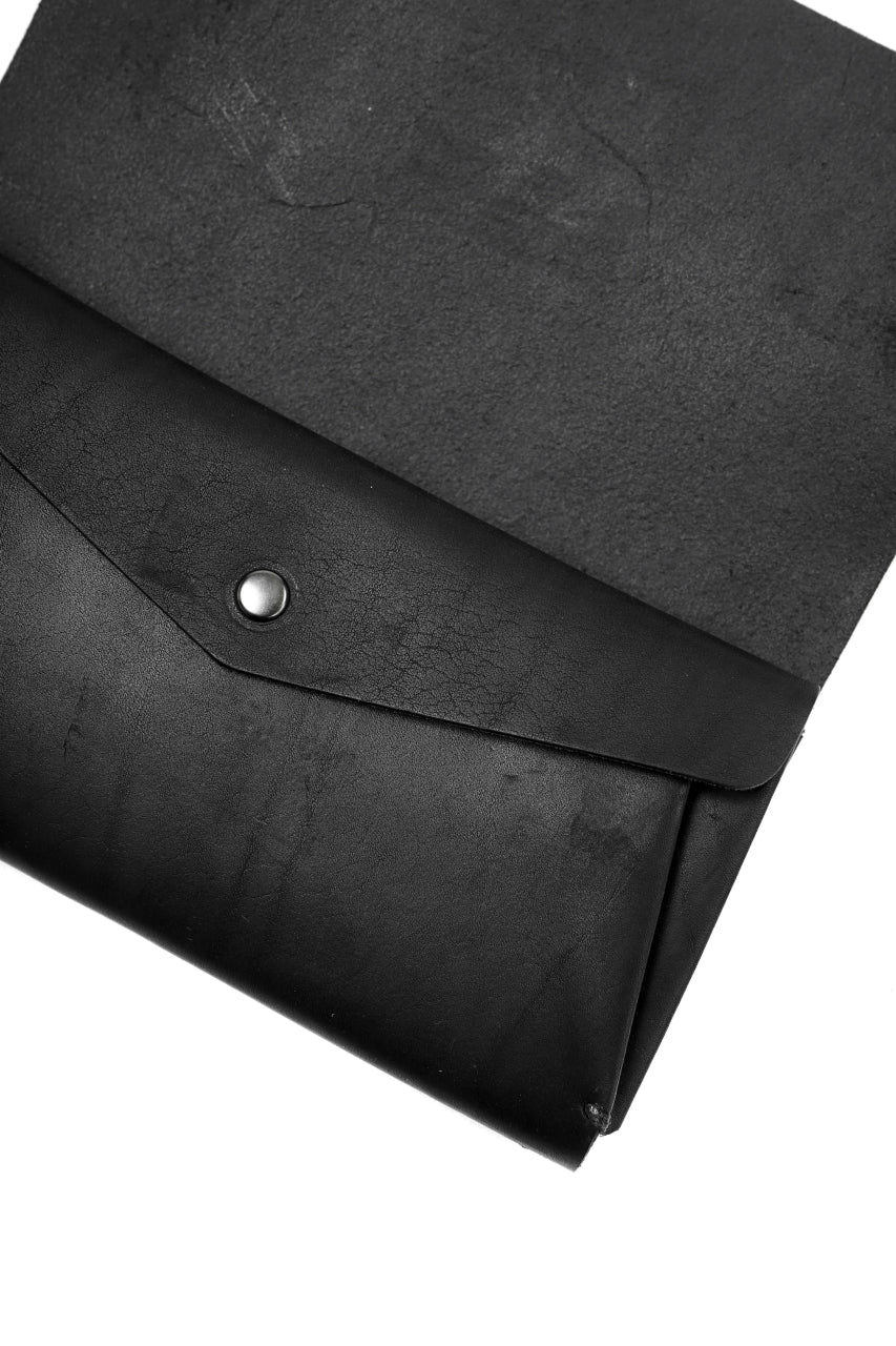 ISAMU KATAYAMA BACKLASH LONG FOLD WALLET / GUIDI OILED CALF (BLACK) - Image 17