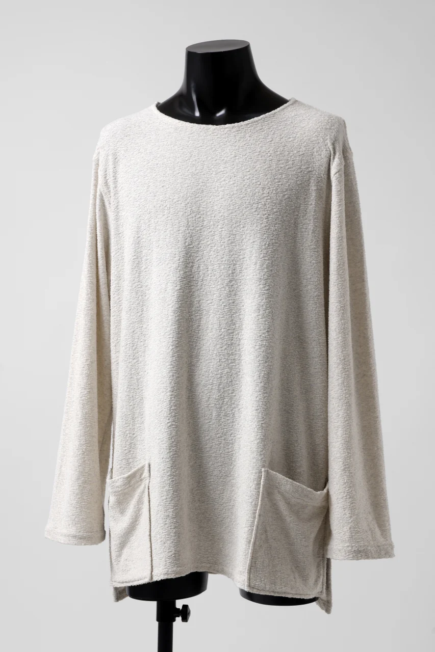 ISAMU KATAYAMA BACKLASH LONG SLEEVE CUT & SEWN / RANDOM PILE FABRIC (BEIGE) - Image 3