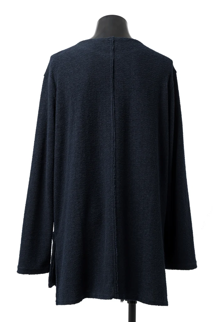 ISAMU KATAYAMA BACKLASH LONG SLEEVE CUT & SEWN / RANDOM PILE FABRIC (NAVY) - Image 3