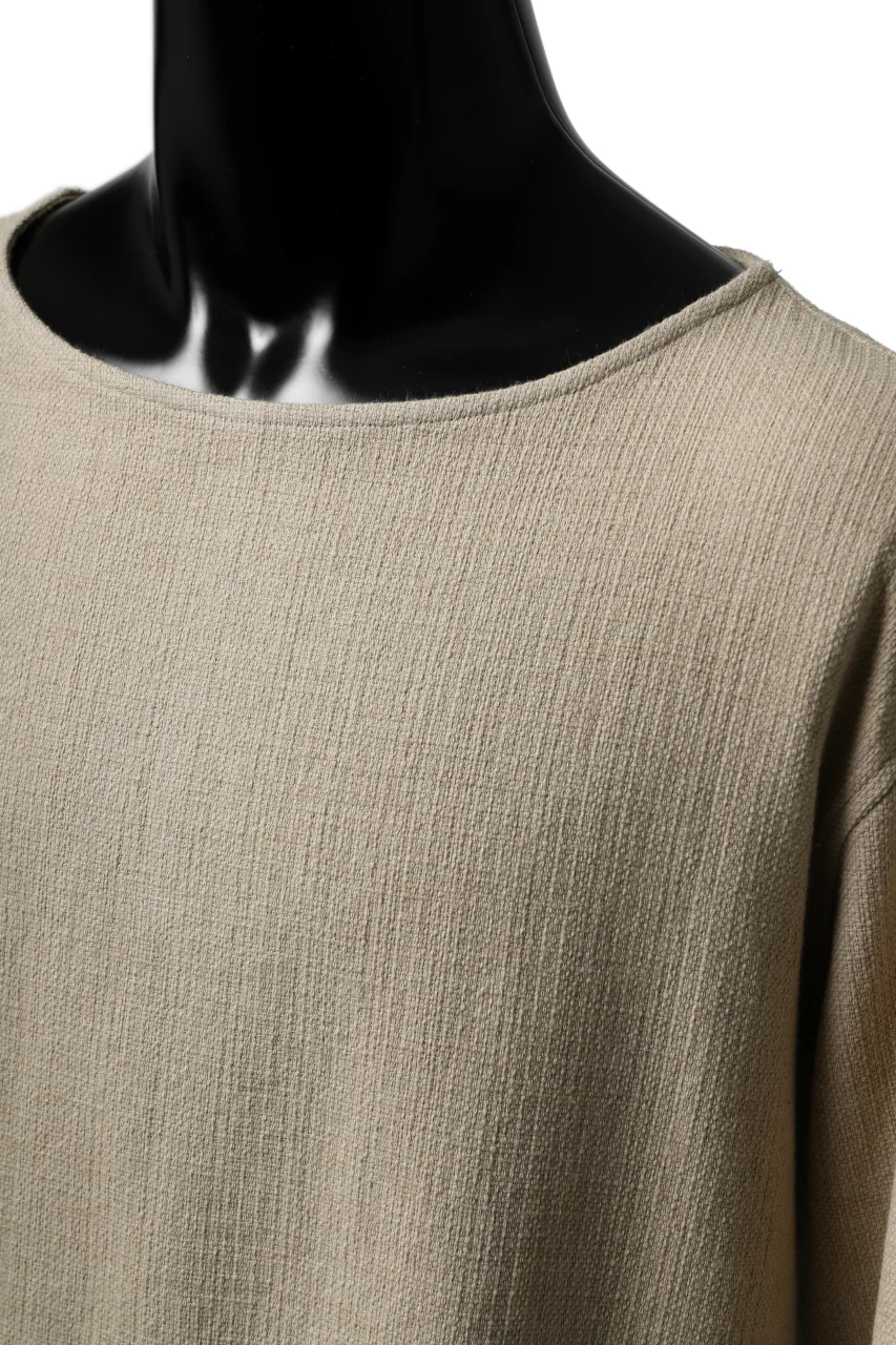ISAMU KATAYAMA BACKLASH LONG SLEEVE PULLOVER SHIRT / DOBBY LINEN-COTTON (BEIGE) - Image 11