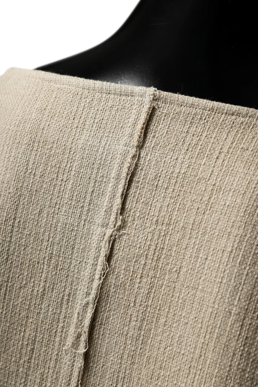 ISAMU KATAYAMA BACKLASH LONG SLEEVE PULLOVER SHIRT / DOBBY LINEN-COTTON (BEIGE) - Image 14