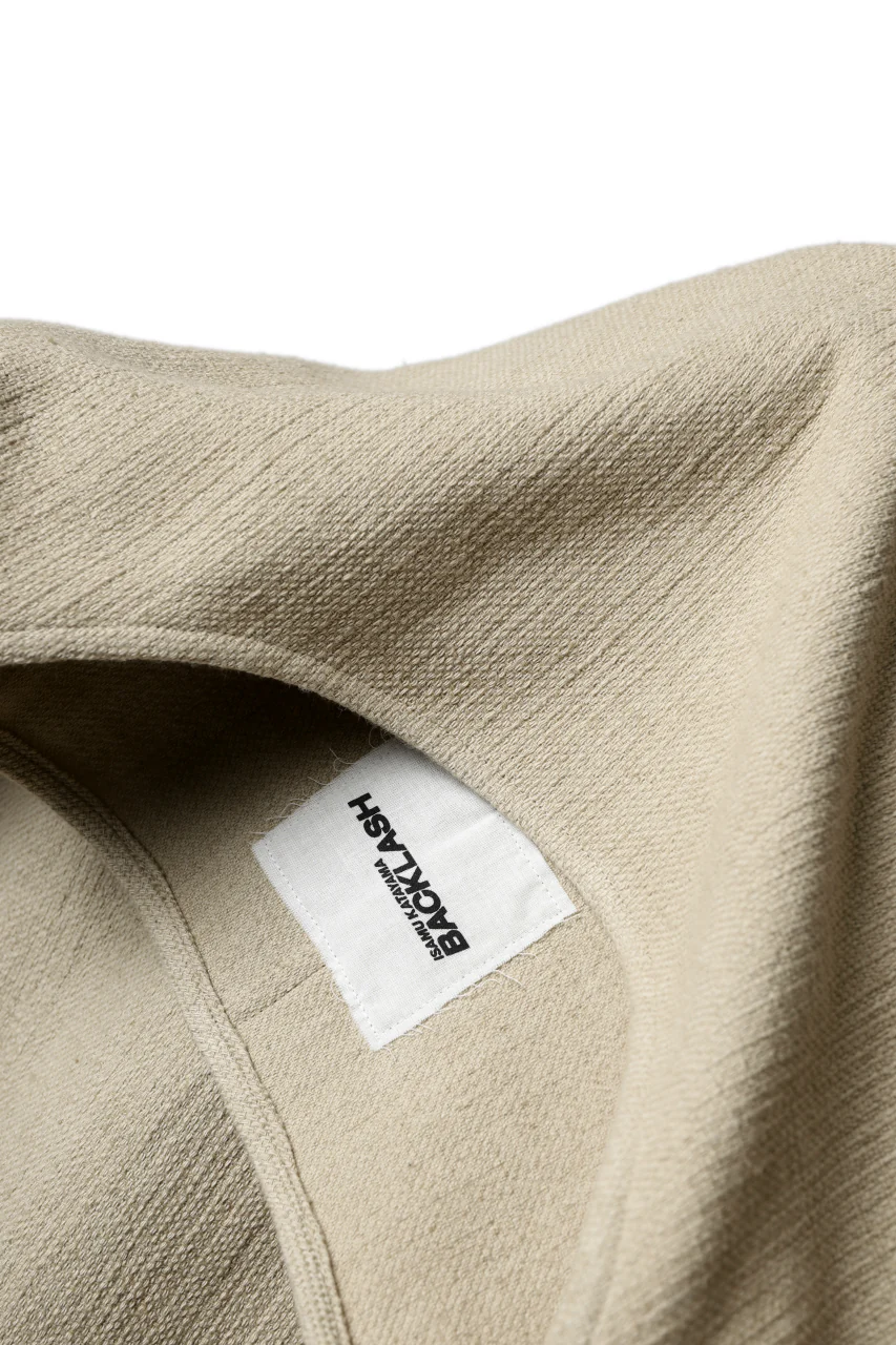 ISAMU KATAYAMA BACKLASH LONG SLEEVE PULLOVER SHIRT / DOBBY LINEN-COTTON (BEIGE) - Image 15