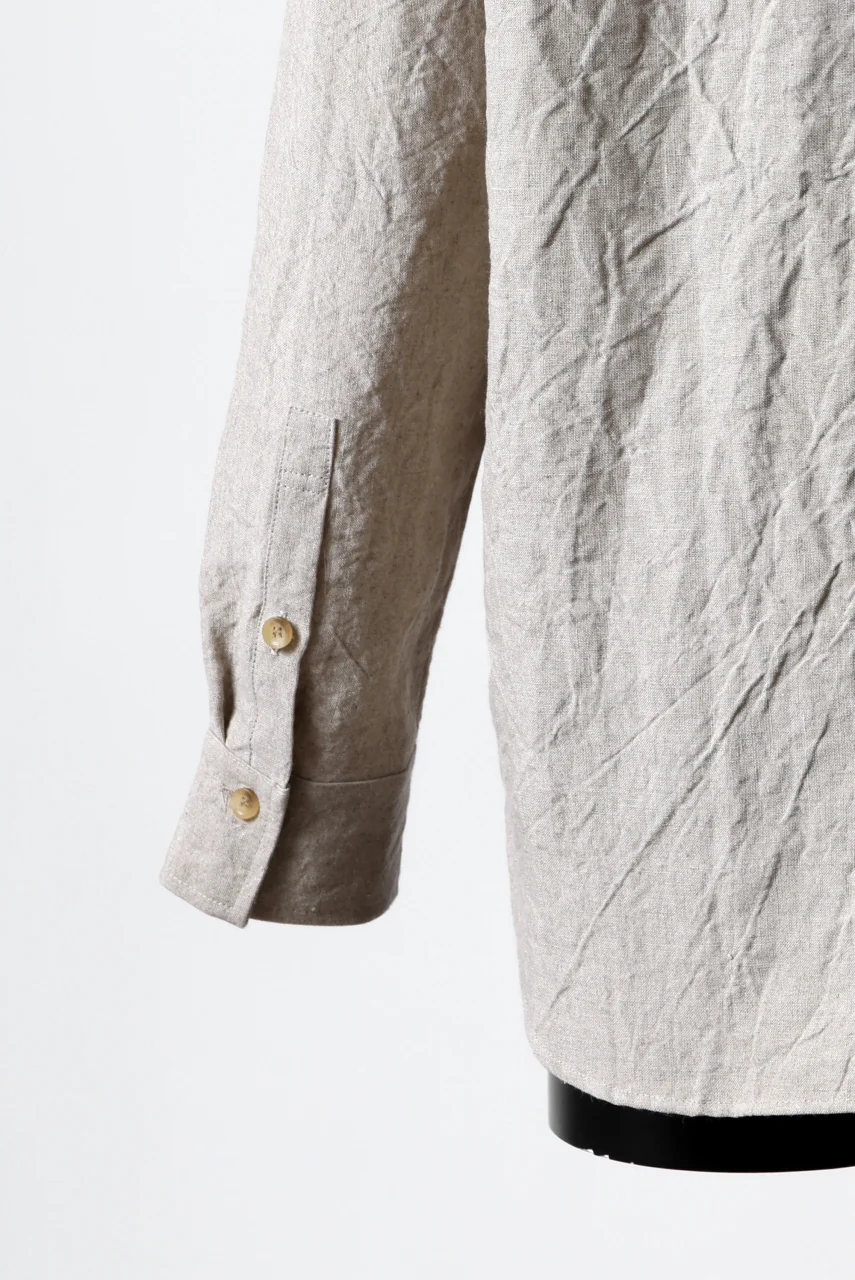 ISAMU KATAYAMA BACKLASH LONG SLEEVE SHIRT / SOFT LINEN (NATURAL) - Image 13