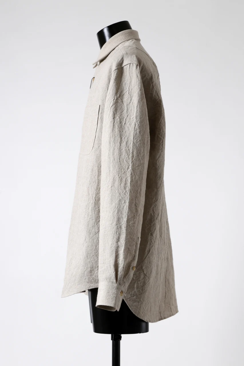 ISAMU KATAYAMA BACKLASH LONG SLEEVE SHIRT / SOFT LINEN (NATURAL) - Image 3