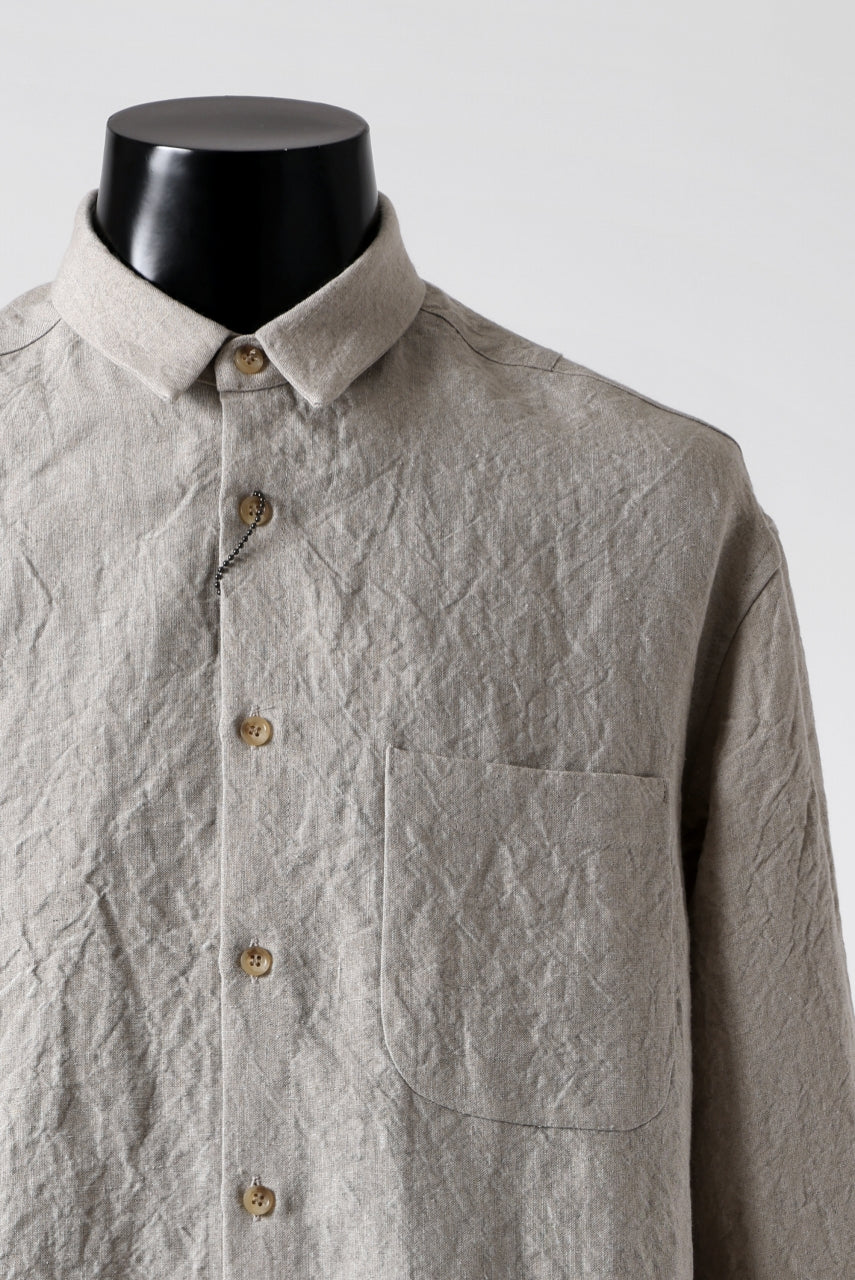 ISAMU KATAYAMA BACKLASH LONG SLEEVE SHIRT / SOFT LINEN (NATURAL) - Image 6
