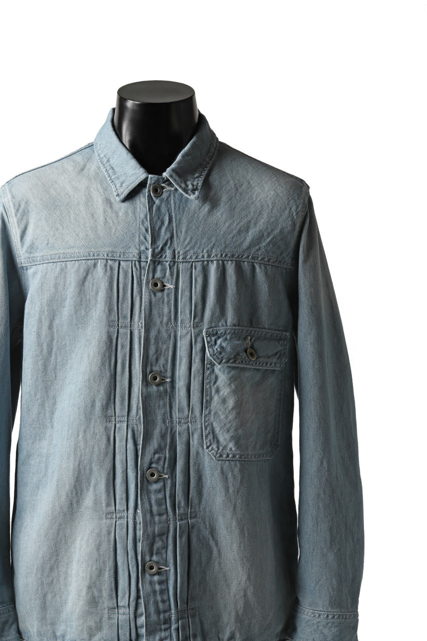 ISAMU KATAYAMA BACKLASH LOOSEY JEAN JACKET / COTTON LINEN DENIM (INDIGO) - Image 10