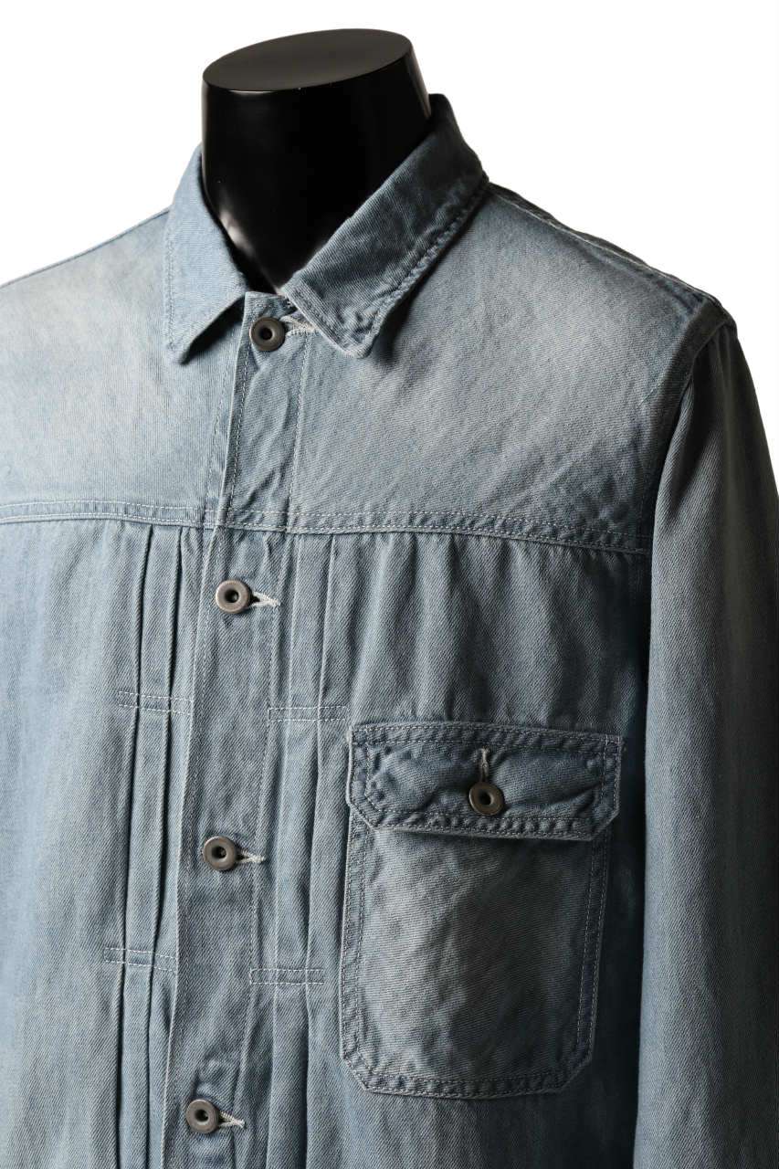 ISAMU KATAYAMA BACKLASH LOOSEY JEAN JACKET / COTTON LINEN DENIM (INDIGO) - Image 15