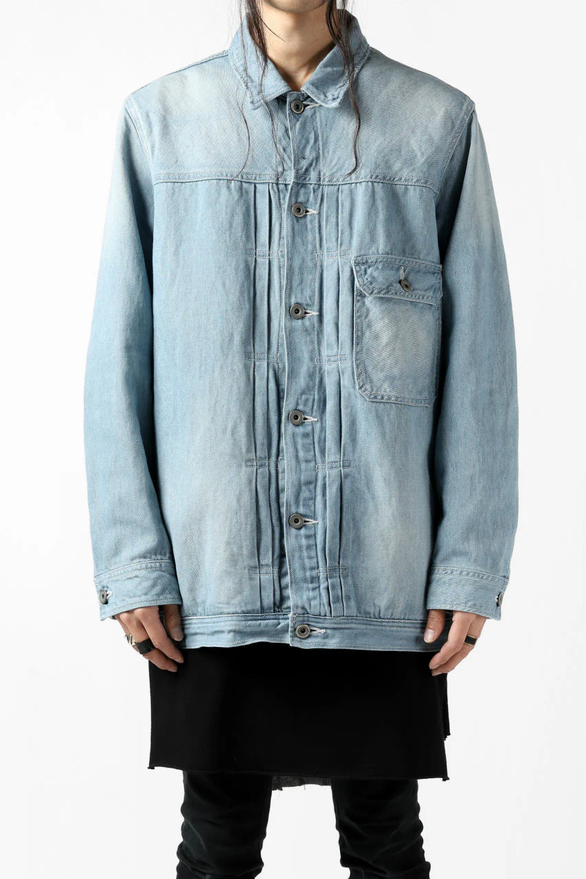 ISAMU KATAYAMA BACKLASH LOOSEY JEAN JACKET / COTTON LINEN DENIM (INDIGO) - Image 3
