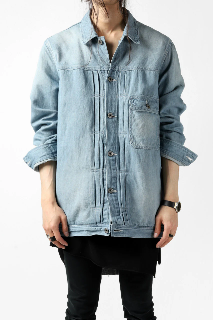 ISAMU KATAYAMA BACKLASH LOOSEY JEAN JACKET / COTTON LINEN DENIM (INDIGO) - Image 33