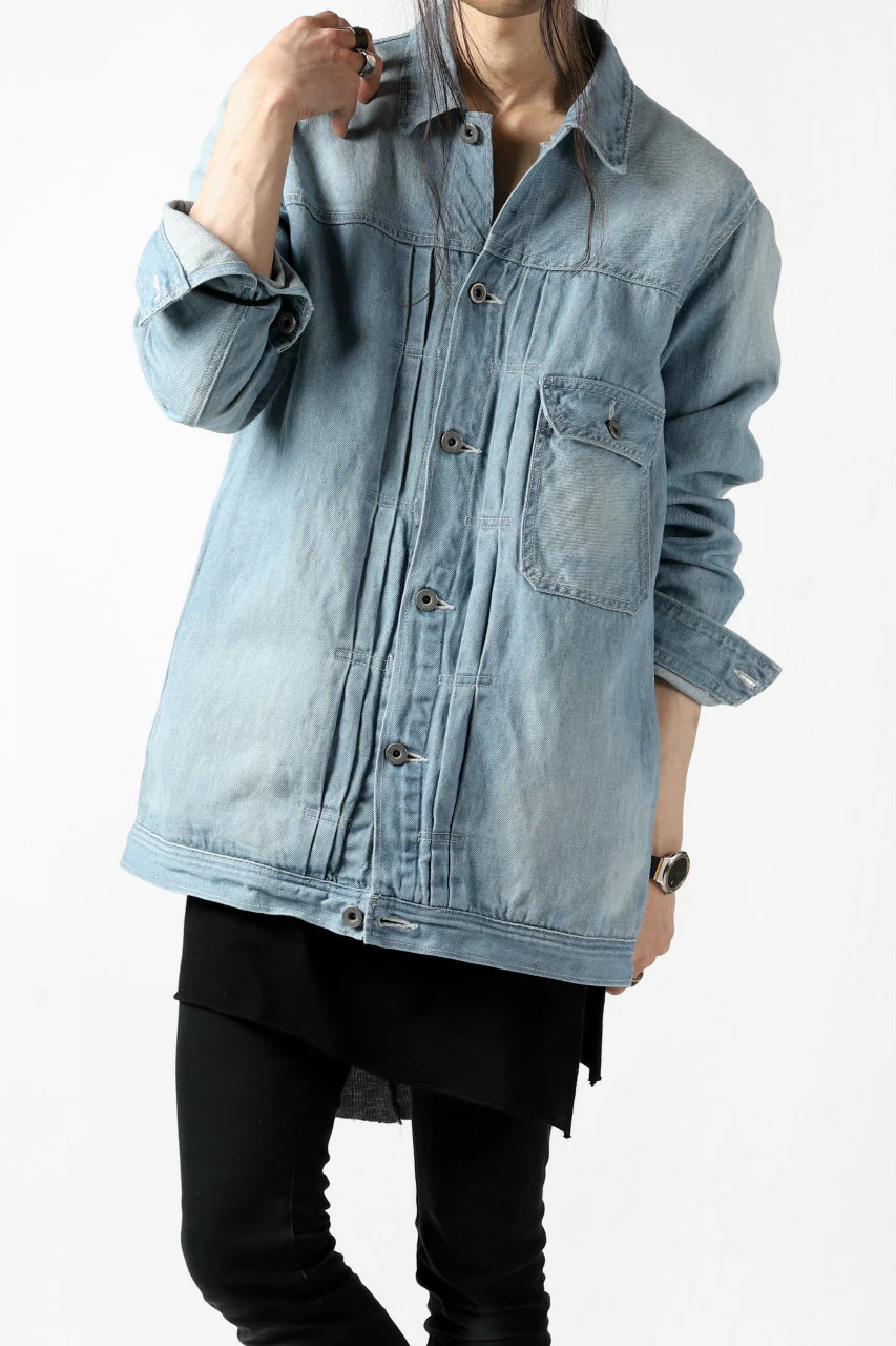 ISAMU KATAYAMA BACKLASH LOOSEY JEAN JACKET / COTTON LINEN DENIM (INDIGO) - Image 34
