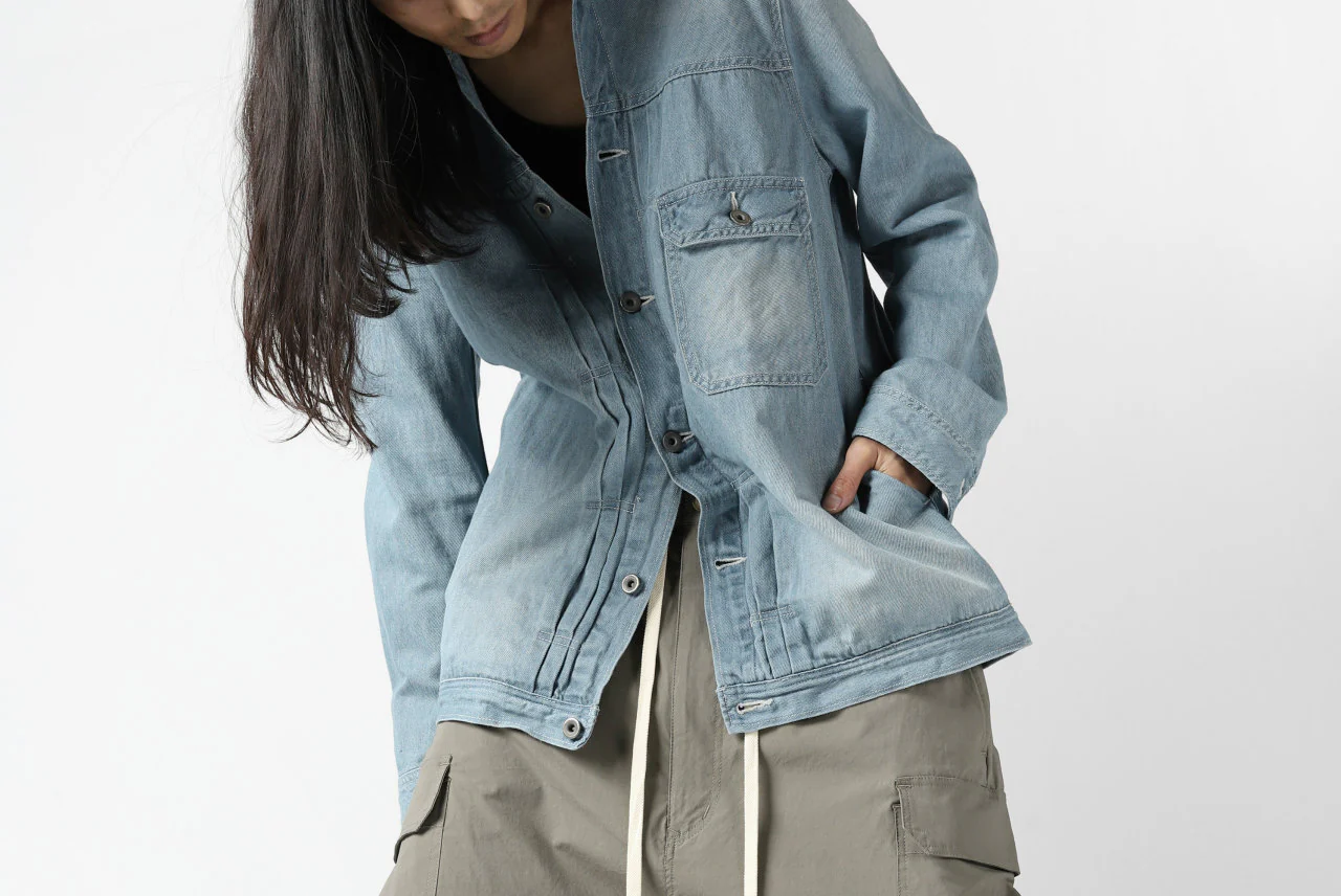 ISAMU KATAYAMA BACKLASH LOOSEY JEAN JACKET / COTTON LINEN DENIM (INDIGO) - Image 44