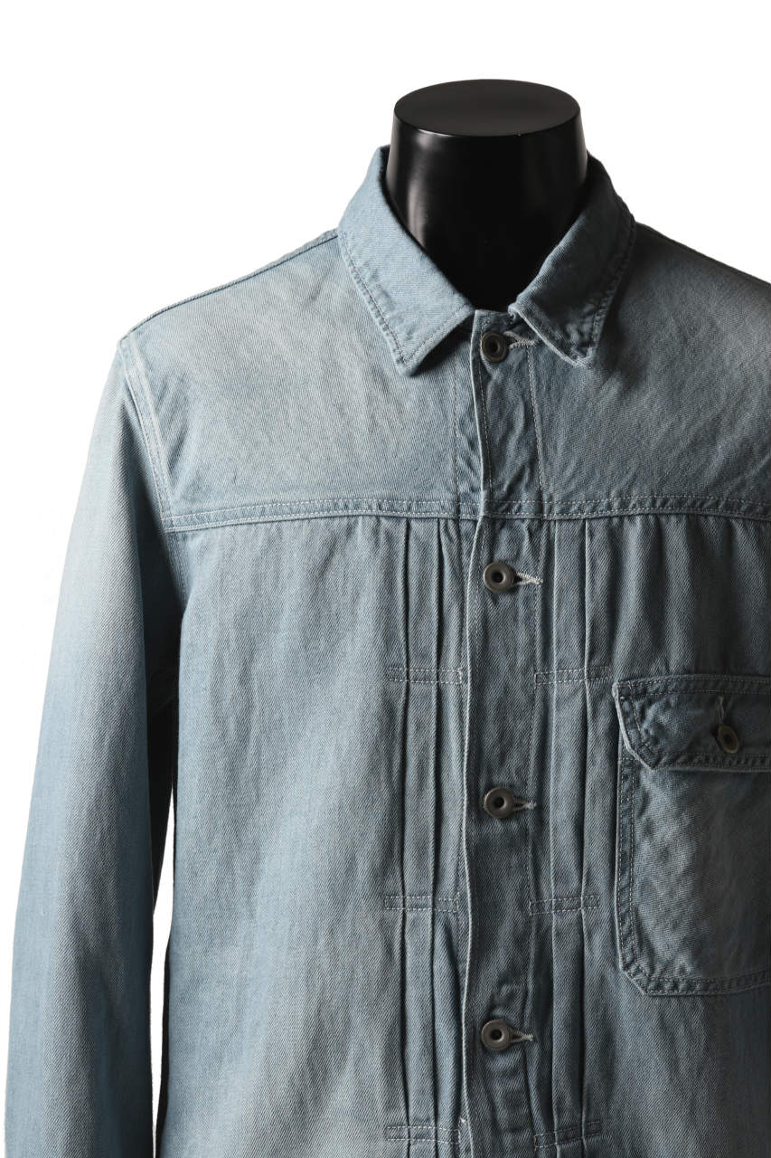 ISAMU KATAYAMA BACKLASH LOOSEY JEAN JACKET / COTTON LINEN DENIM (INDIGO) - Image 9