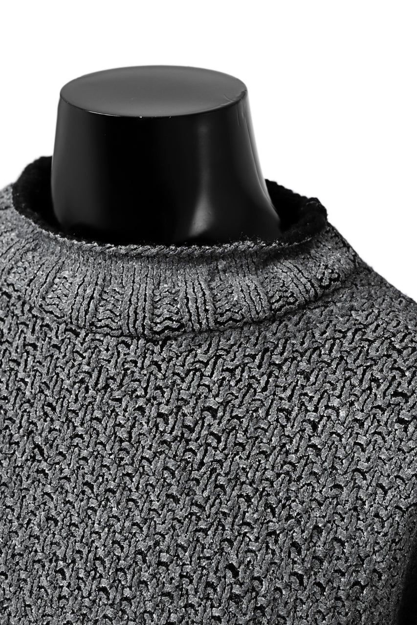 ISAMU KATAYAMA BACKLASH LOOSEY KNIT PULLOVER / PIGMENT PRINTED (BLACK) - Image 10