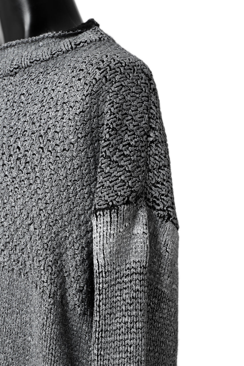 ISAMU KATAYAMA BACKLASH LOOSEY KNIT PULLOVER / PIGMENT PRINTED (BLACK) - Image 11