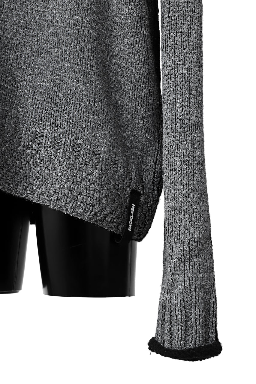 ISAMU KATAYAMA BACKLASH LOOSEY KNIT PULLOVER / PIGMENT PRINTED (BLACK) - Image 12