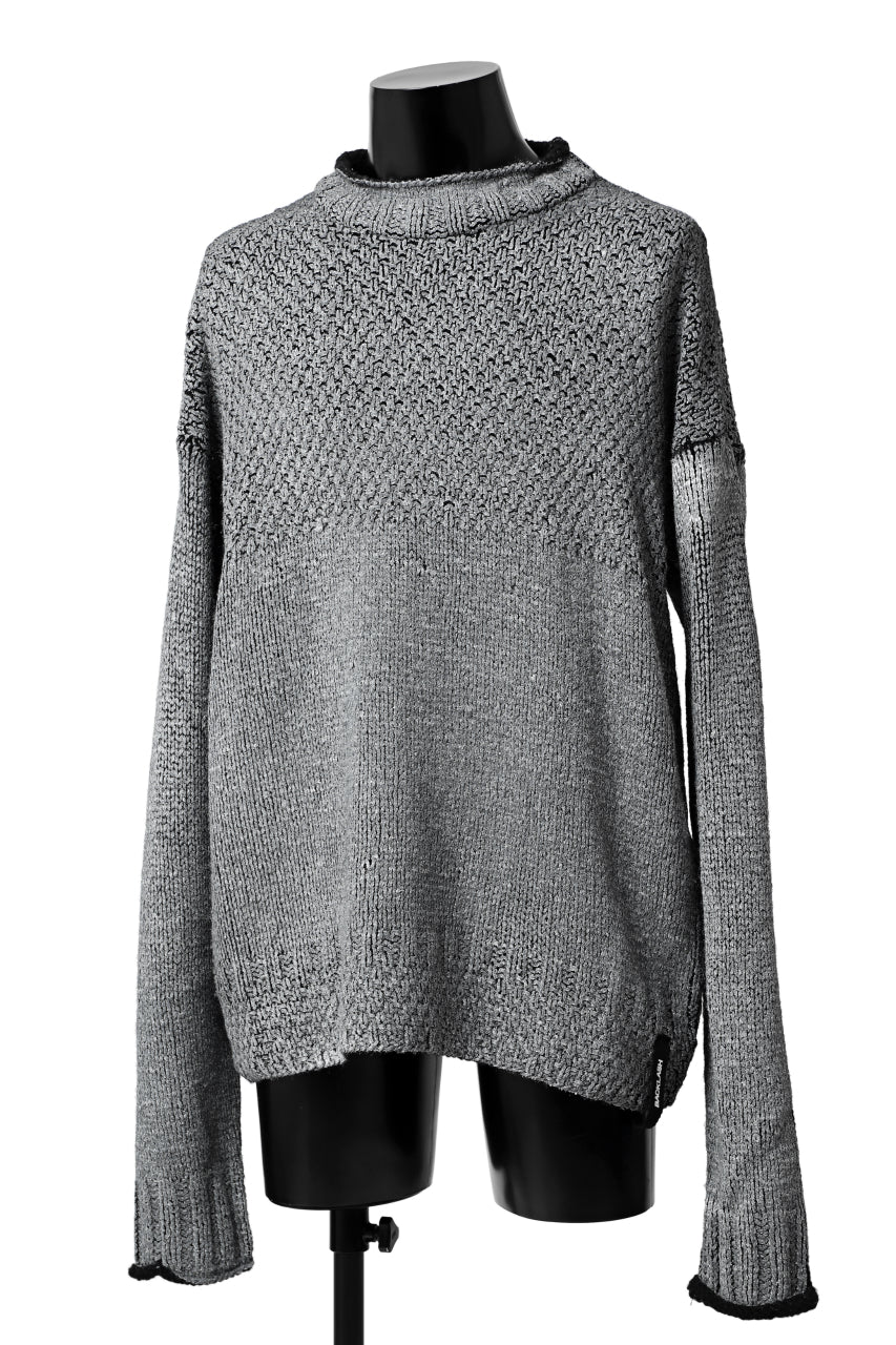 ISAMU KATAYAMA BACKLASH LOOSEY KNIT PULLOVER / PIGMENT PRINTED (BLACK) - Image 2