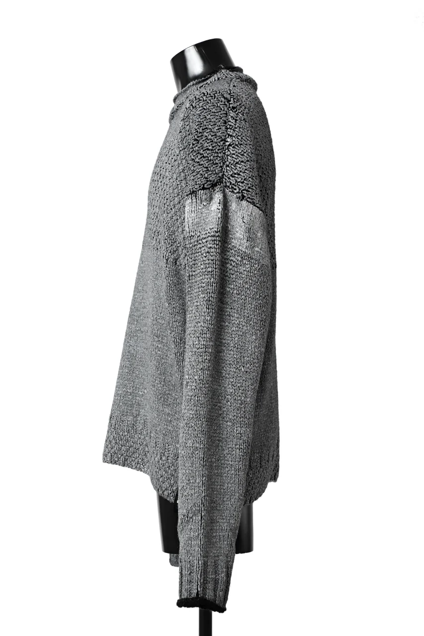 ISAMU KATAYAMA BACKLASH LOOSEY KNIT PULLOVER / PIGMENT PRINTED (BLACK) - Image 3