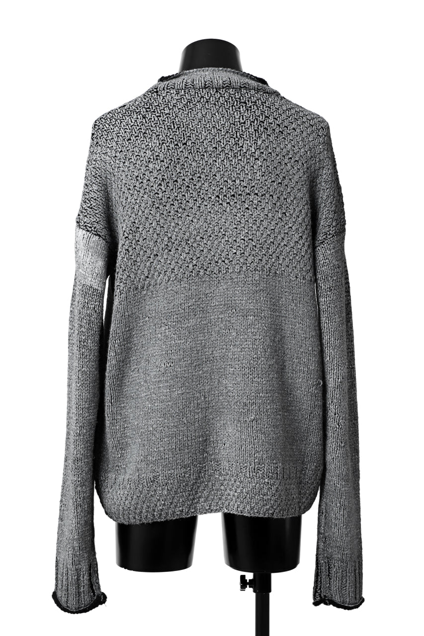 ISAMU KATAYAMA BACKLASH LOOSEY KNIT PULLOVER / PIGMENT PRINTED (BLACK) - Image 4