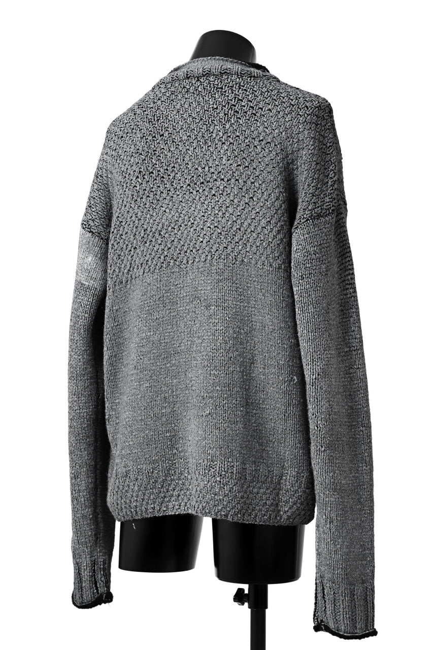ISAMU KATAYAMA BACKLASH LOOSEY KNIT PULLOVER / PIGMENT PRINTED (BLACK) - Image 5