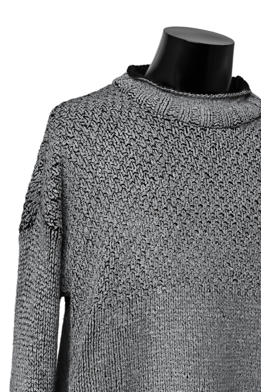 ISAMU KATAYAMA BACKLASH LOOSEY KNIT PULLOVER / PIGMENT PRINTED (BLACK) - Image 7