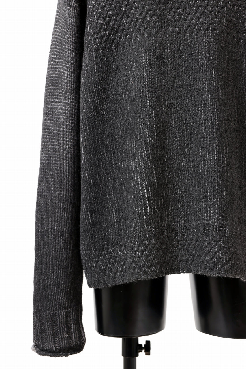 ISAMU KATAYAMA BACKLASH LOOSEY KNIT PULLOVER / PIGMENT PRINTED (GREY) - Image 12