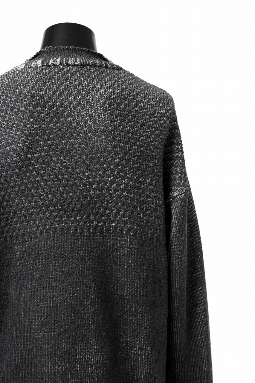 ISAMU KATAYAMA BACKLASH LOOSEY KNIT PULLOVER / PIGMENT PRINTED (GREY) - Image 15