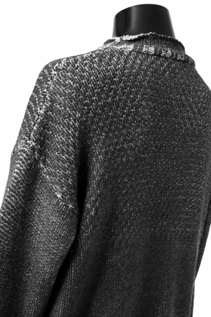 ISAMU KATAYAMA BACKLASH LOOSEY KNIT PULLOVER / PIGMENT PRINTED (GREY) - Image 16
