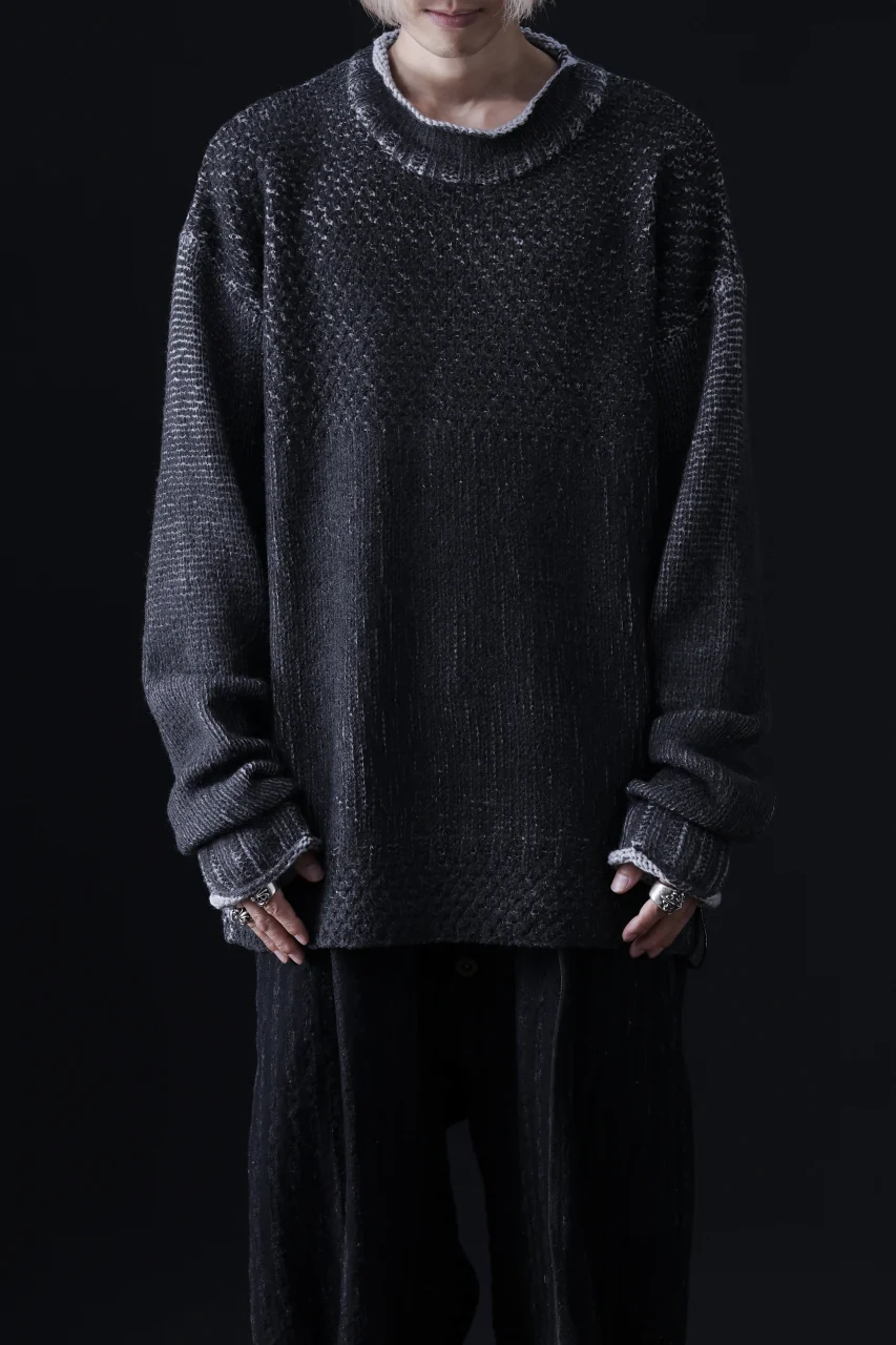 ISAMU KATAYAMA BACKLASH LOOSEY KNIT PULLOVER / PIGMENT PRINTED (GREY) - Image 18