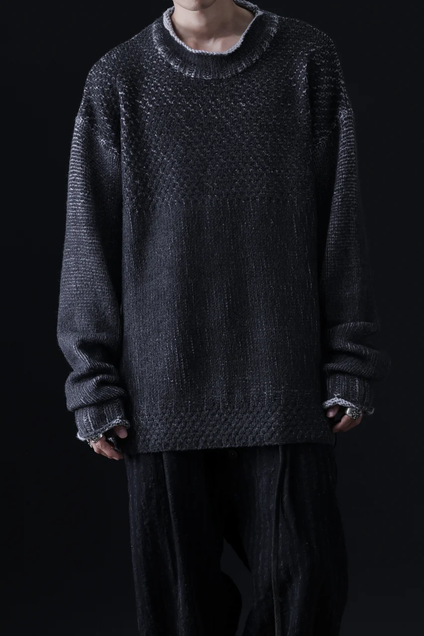 ISAMU KATAYAMA BACKLASH LOOSEY KNIT PULLOVER / PIGMENT PRINTED (GREY) - Image 19
