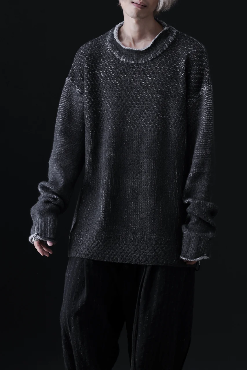 ISAMU KATAYAMA BACKLASH LOOSEY KNIT PULLOVER / PIGMENT PRINTED (GREY) - Image 21
