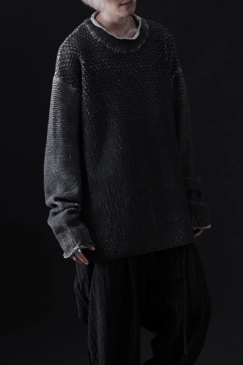 ISAMU KATAYAMA BACKLASH LOOSEY KNIT PULLOVER / PIGMENT PRINTED (GREY) - Image 22