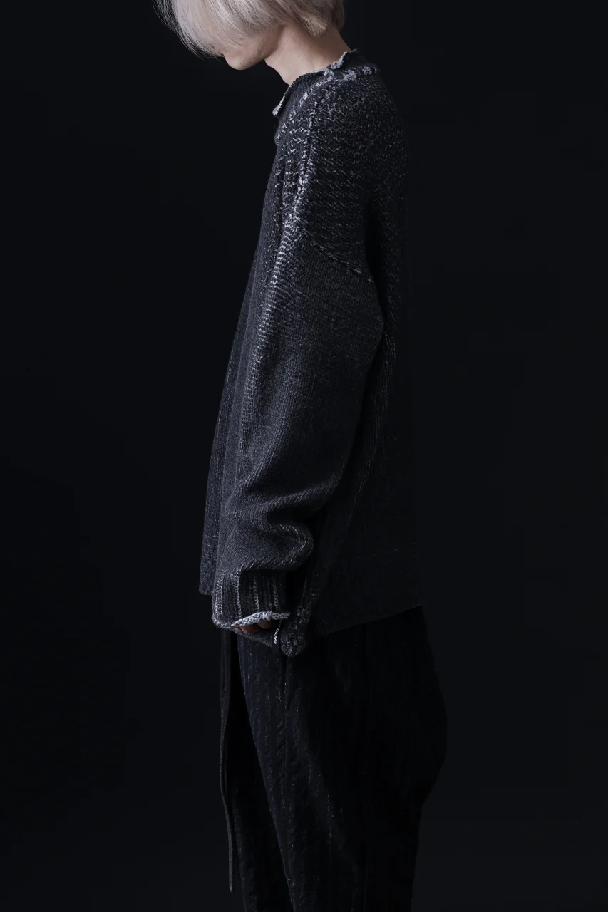ISAMU KATAYAMA BACKLASH LOOSEY KNIT PULLOVER / PIGMENT PRINTED (GREY) - Image 26