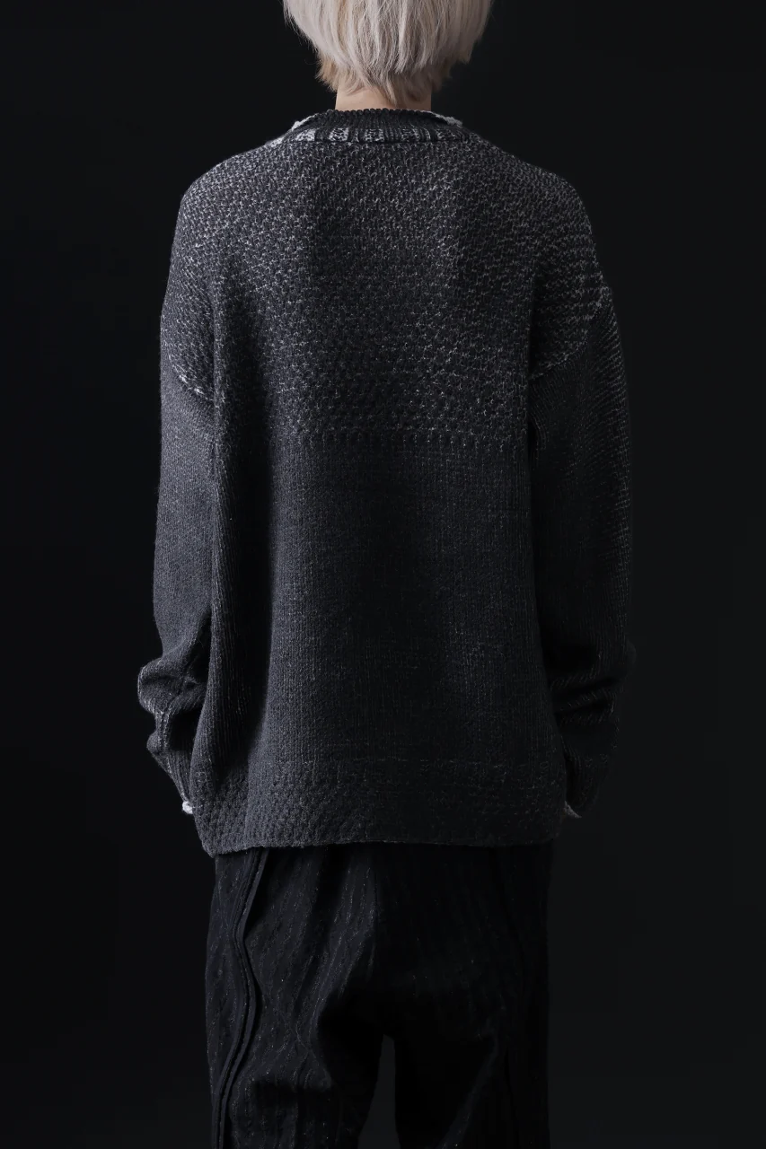 ISAMU KATAYAMA BACKLASH LOOSEY KNIT PULLOVER / PIGMENT PRINTED (GREY) - Image 27