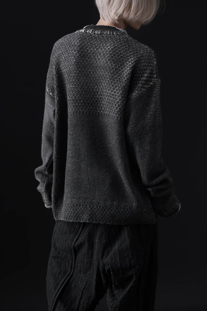 ISAMU KATAYAMA BACKLASH LOOSEY KNIT PULLOVER / PIGMENT PRINTED (GREY) - Image 29