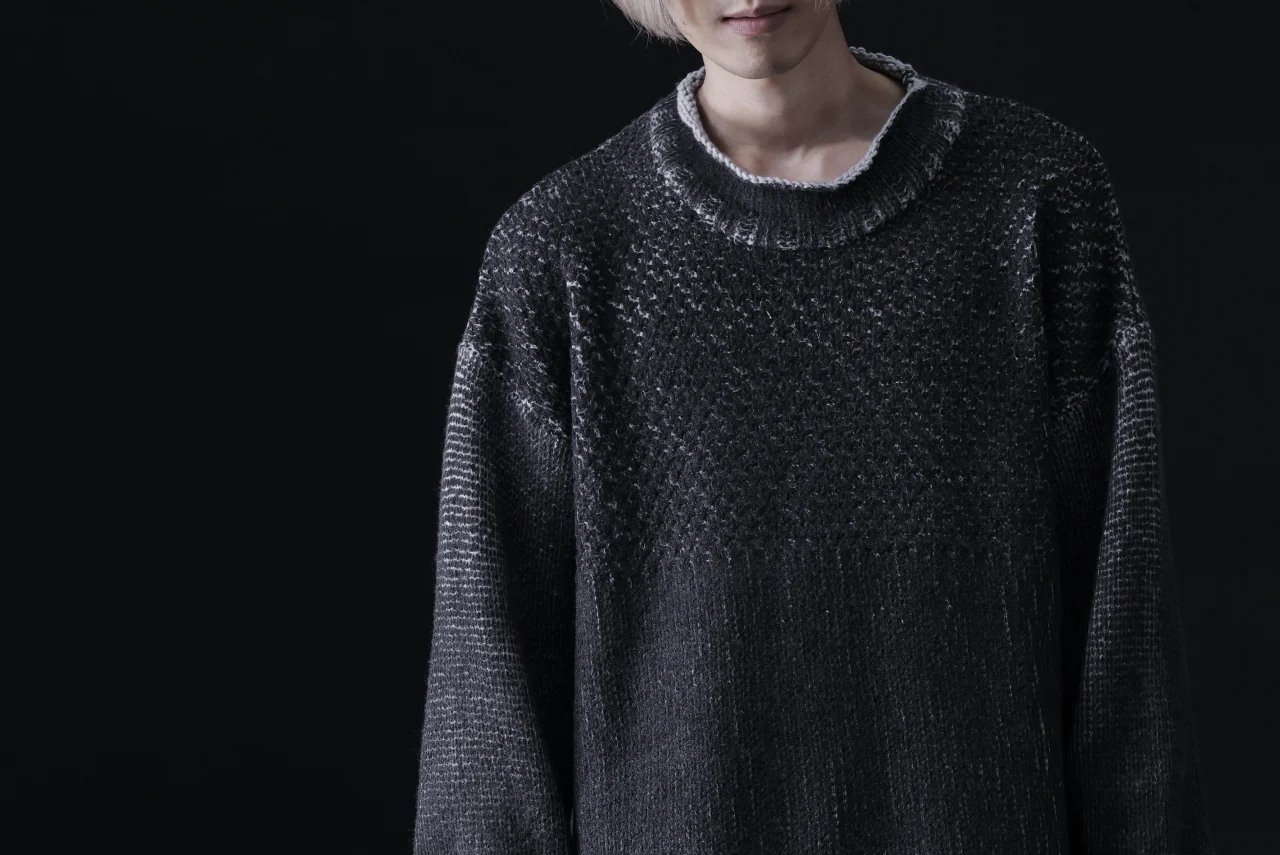 ISAMU KATAYAMA BACKLASH LOOSEY KNIT PULLOVER / PIGMENT PRINTED (GREY) - Image 31