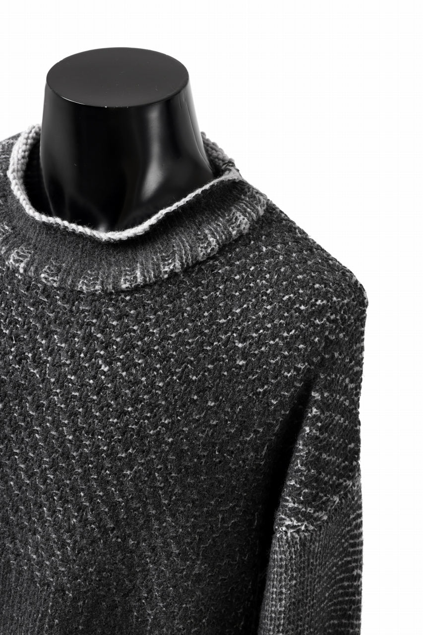 ISAMU KATAYAMA BACKLASH LOOSEY KNIT PULLOVER / PIGMENT PRINTED (GREY) - Image 5