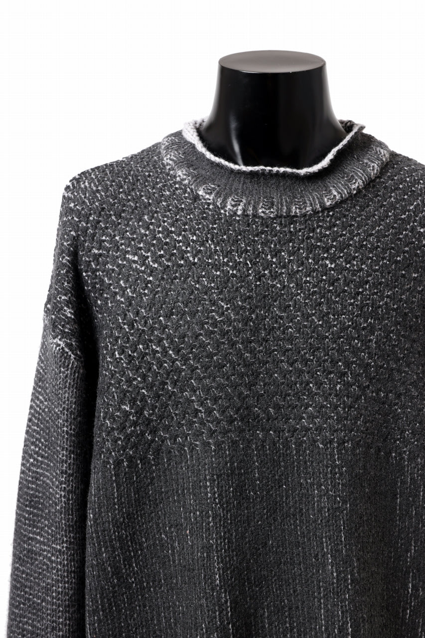ISAMU KATAYAMA BACKLASH LOOSEY KNIT PULLOVER / PIGMENT PRINTED (GREY) - Image 7