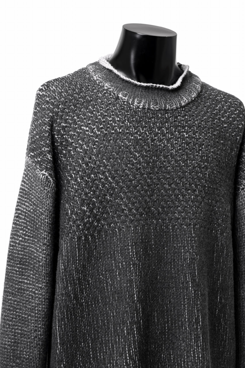 ISAMU KATAYAMA BACKLASH LOOSEY KNIT PULLOVER / PIGMENT PRINTED (GREY) - Image 8