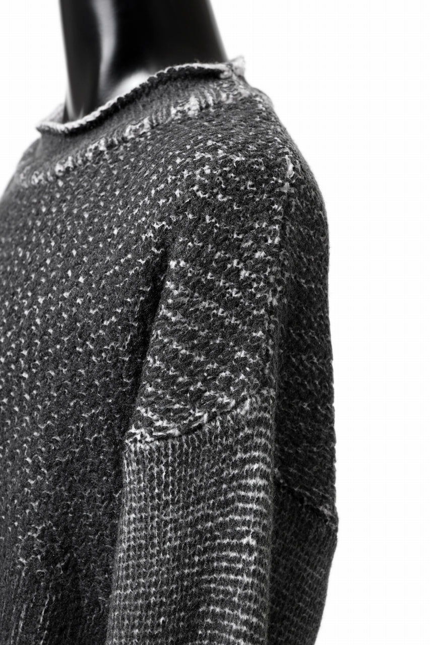 ISAMU KATAYAMA BACKLASH LOOSEY KNIT PULLOVER / PIGMENT PRINTED (GREY) - Image 9