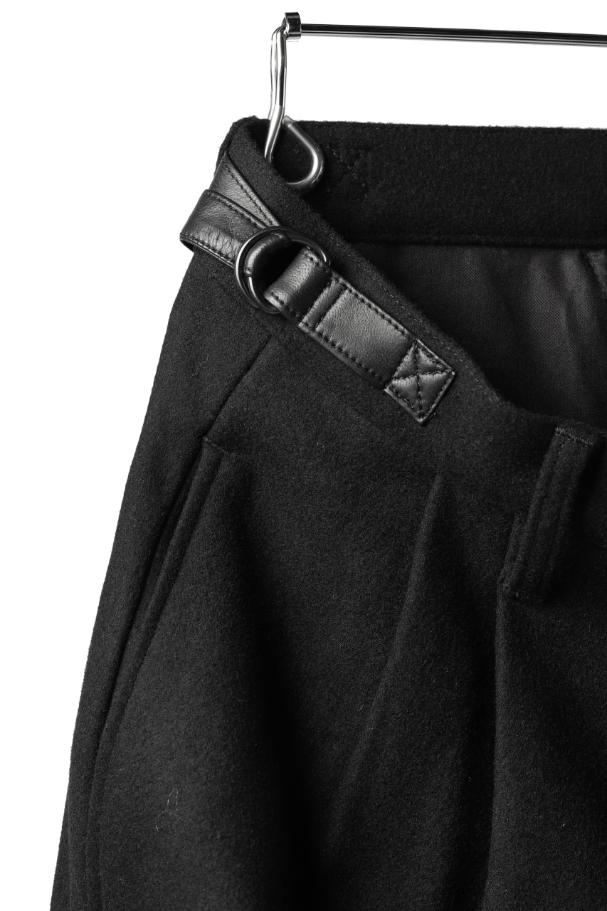 ISAMU KATAYAMA BACKLASH LOW CROTCH CARGO PANTS / CASHMERE WOOL MELTON (BLACK) - Image 13