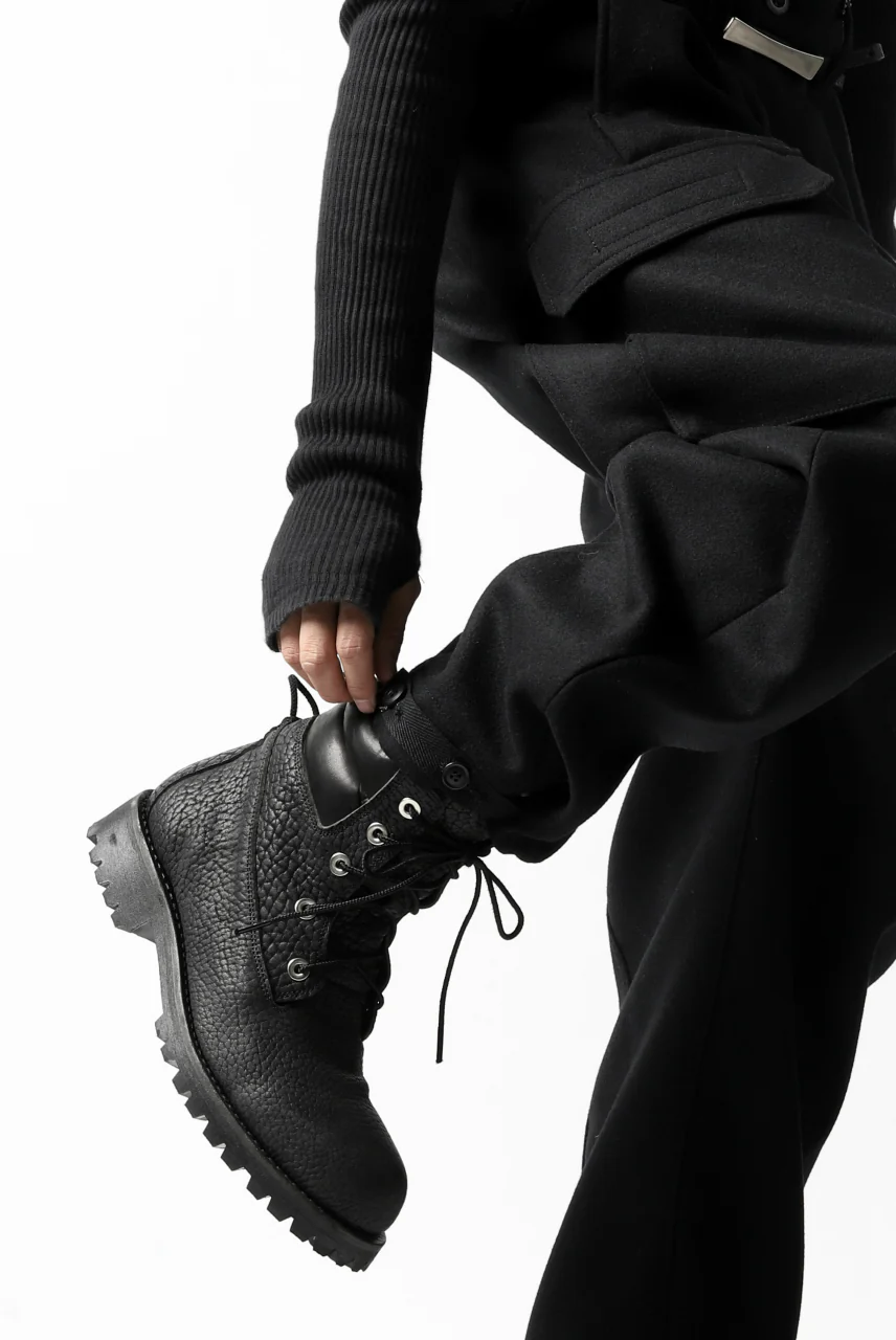 ISAMU KATAYAMA BACKLASH LOW CROTCH CARGO PANTS / CASHMERE WOOL MELTON (BLACK) - Image 9