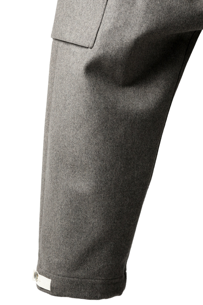 ISAMU KATAYAMA BACKLASH LOW CROTCH CARGO PANTS / CASHMERE WOOL MELTON (GREY) - Image 11