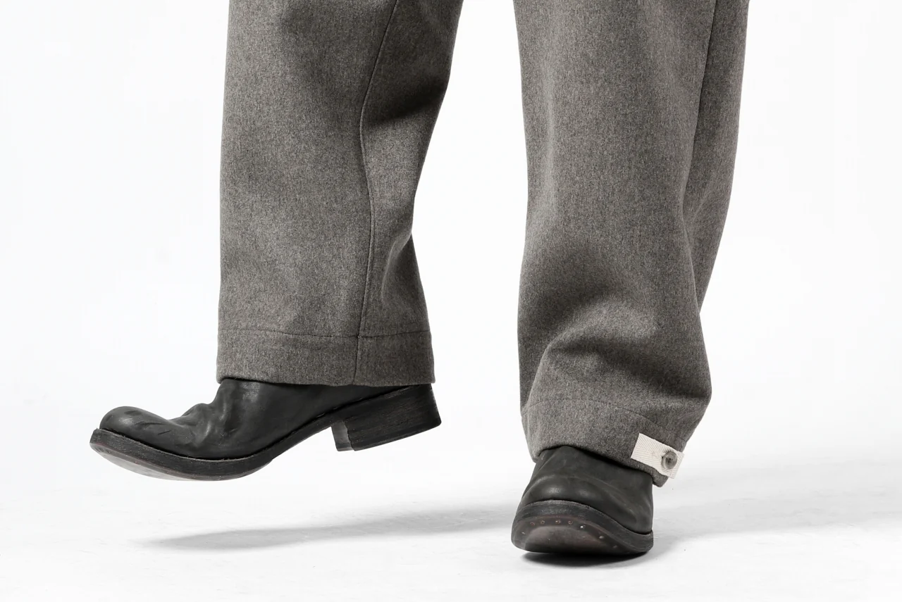 ISAMU KATAYAMA BACKLASH LOW CROTCH CARGO PANTS / CASHMERE WOOL MELTON (GREY) - Image 26
