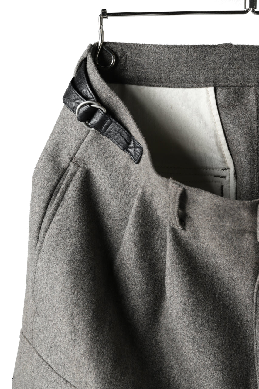 ISAMU KATAYAMA BACKLASH LOW CROTCH CARGO PANTS / CASHMERE WOOL MELTON (GREY) - Image 9