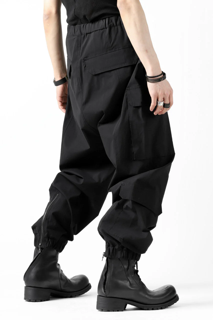 ISAMU KATAYAMA BACKLASH LOWCROTCH FIELD PANTS / STRETCH TYPEWRITER CLOTH (BLACK) - Image 20