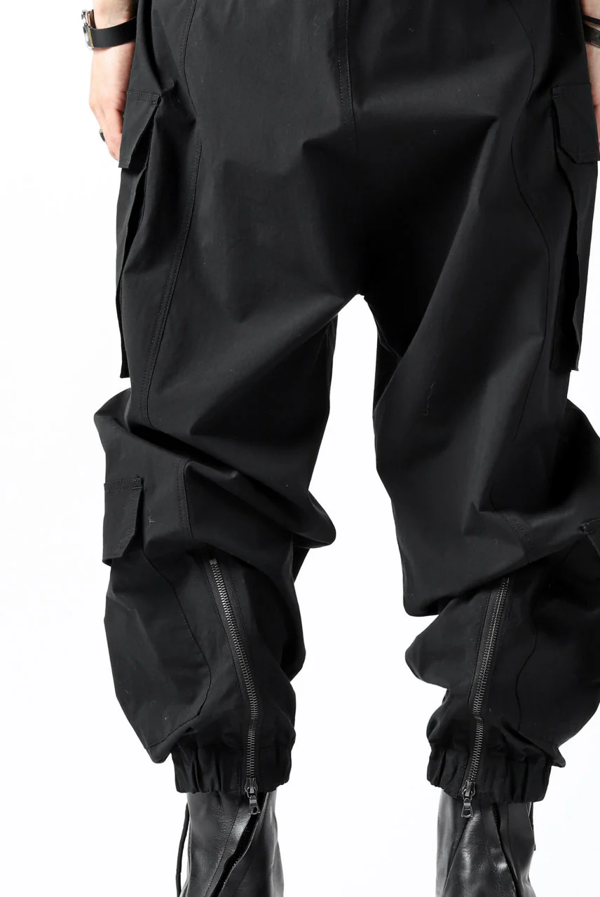 ISAMU KATAYAMA BACKLASH LOWCROTCH FIELD PANTS / STRETCH TYPEWRITER CLOTH (BLACK) - Image 21