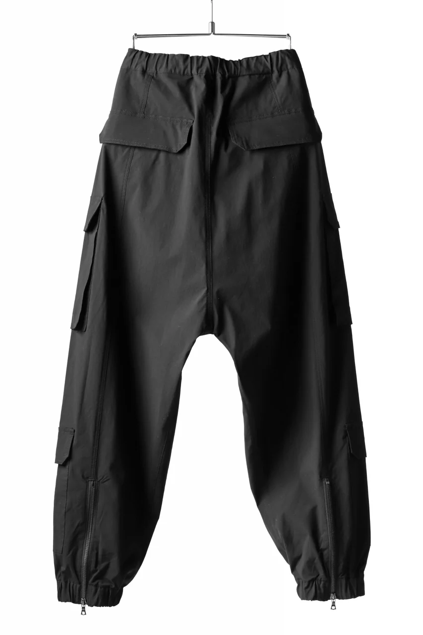 ISAMU KATAYAMA BACKLASH LOWCROTCH FIELD PANTS / STRETCH TYPEWRITER CLOTH (BLACK) - Image 5
