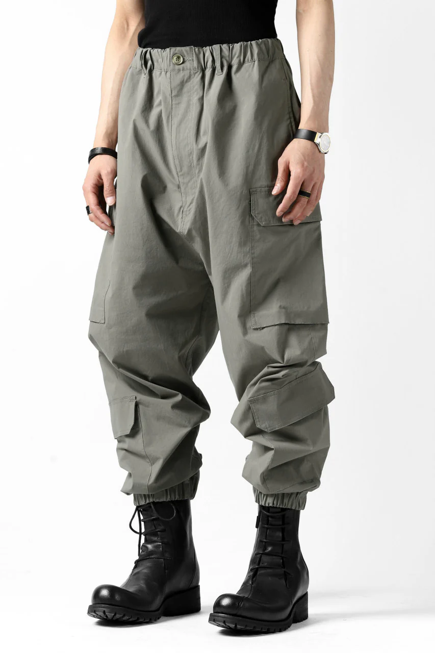 ISAMU KATAYAMA BACKLASH LOWCROTCH FIELD PANTS / STRETCH TYPEWRITER CLOTH (KHAKI) - Image 16